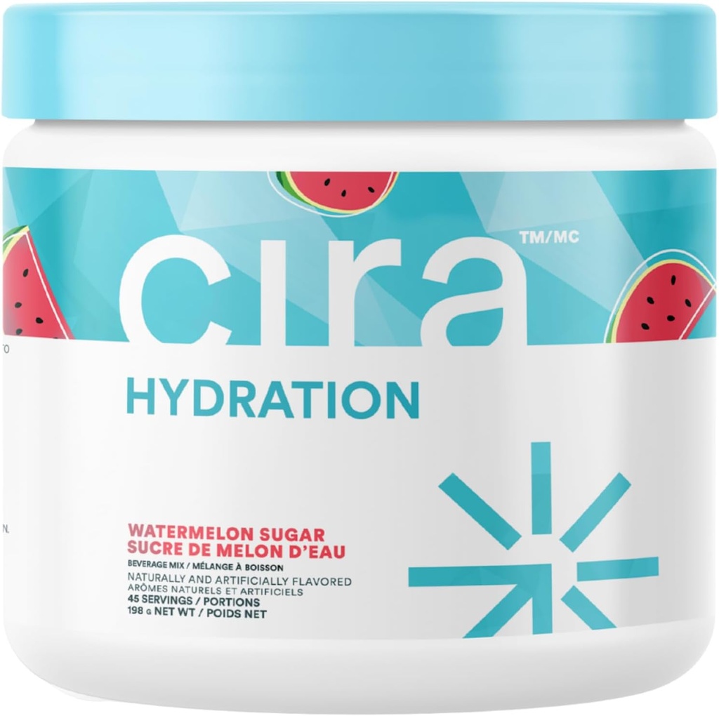 Cira Hydration Powder (45 Servings) - Electrolyte Drink Mix s Himalájskou solí pro dehydrataci a zotavení - Melounový cukr