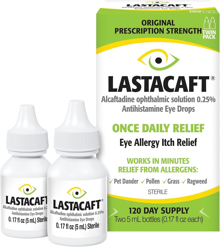 LASTACAFT Jednou denně oční alergie Itch Relief kapky, (2 Počet) 120 denní dodávky, Exclusive