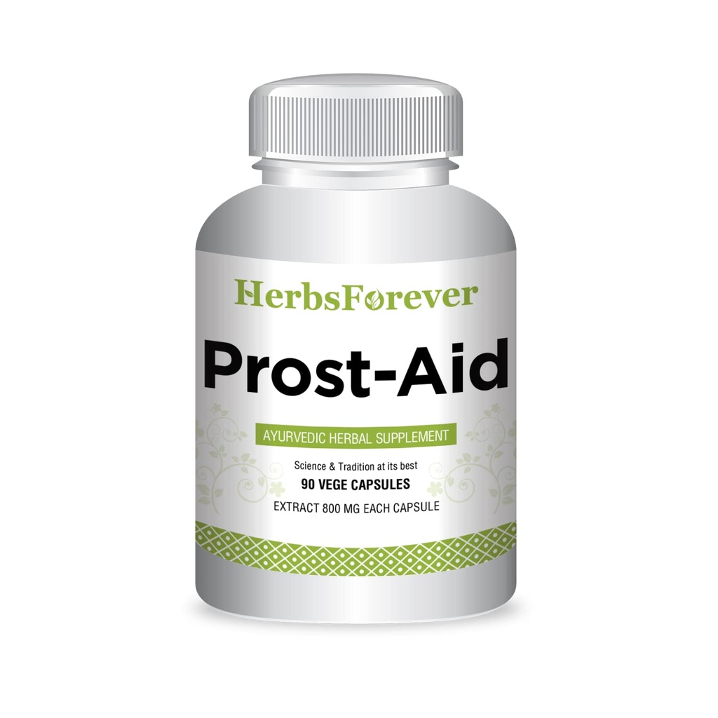 Herbsforever Prostaid Ayurvedic Bylinný dodatek pro pánské Wellness 124; 90 Veggie Kapsle, 800mg Každý, Přírodní podpora pro celkové zdraví a vitalitu