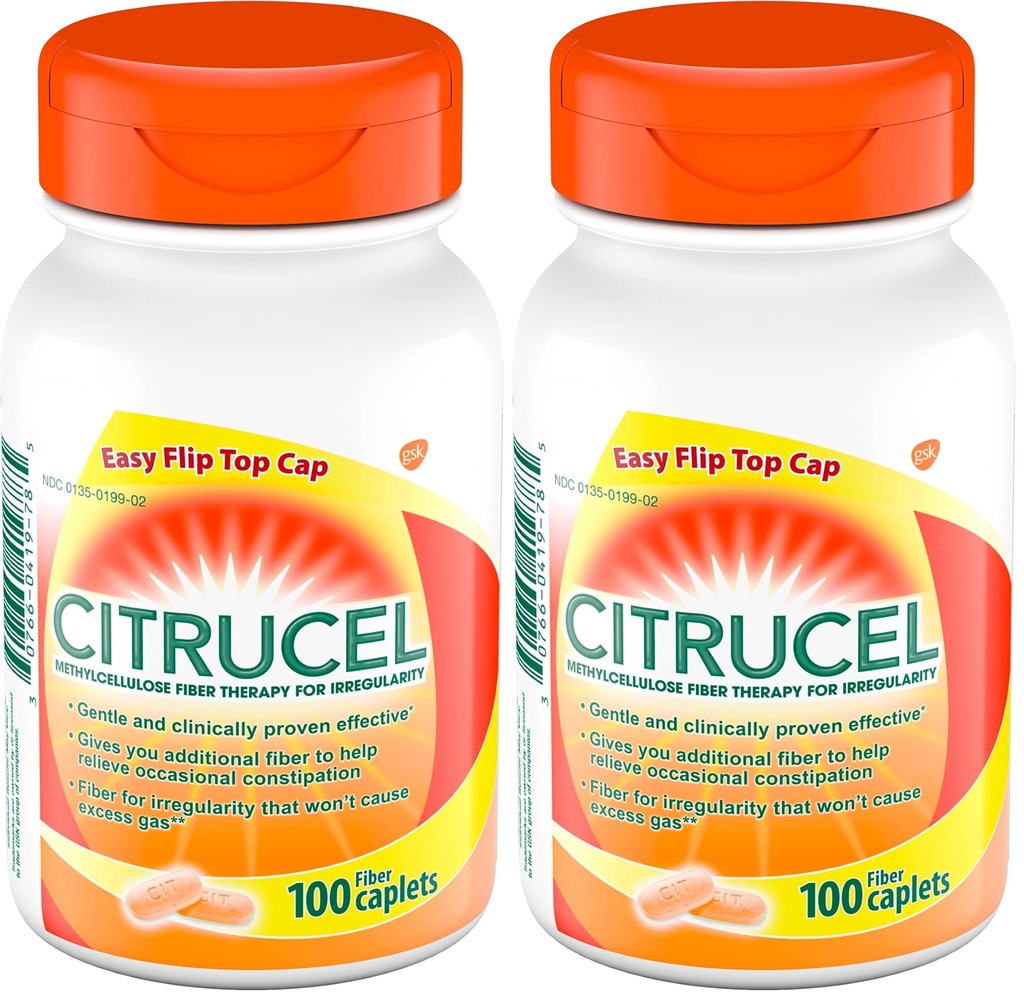 CITRUCEL Caplet Fiber Therapy for Occasional Constolly Relief, 100 Count (Balení po 2)