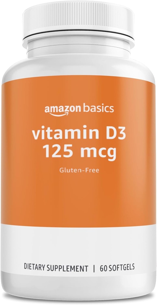 Základy - Vitamin D3, 125 mcg, 60 Softgels (1 per service), Gluten zdarma