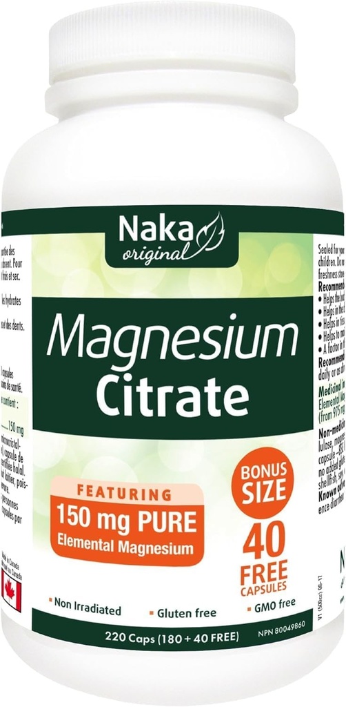 Naka Magnesium Citrát, 220 tobolek