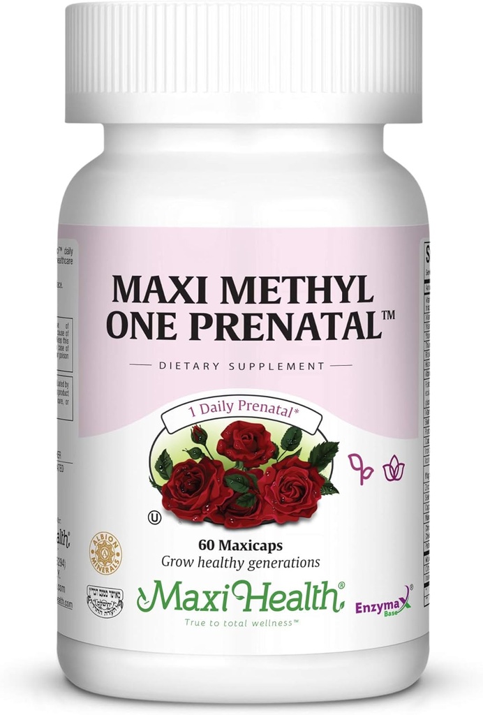 Maxi jeden za den Prenatální vzorec s methylovaným folátem a měkkým železem, 60 Počet