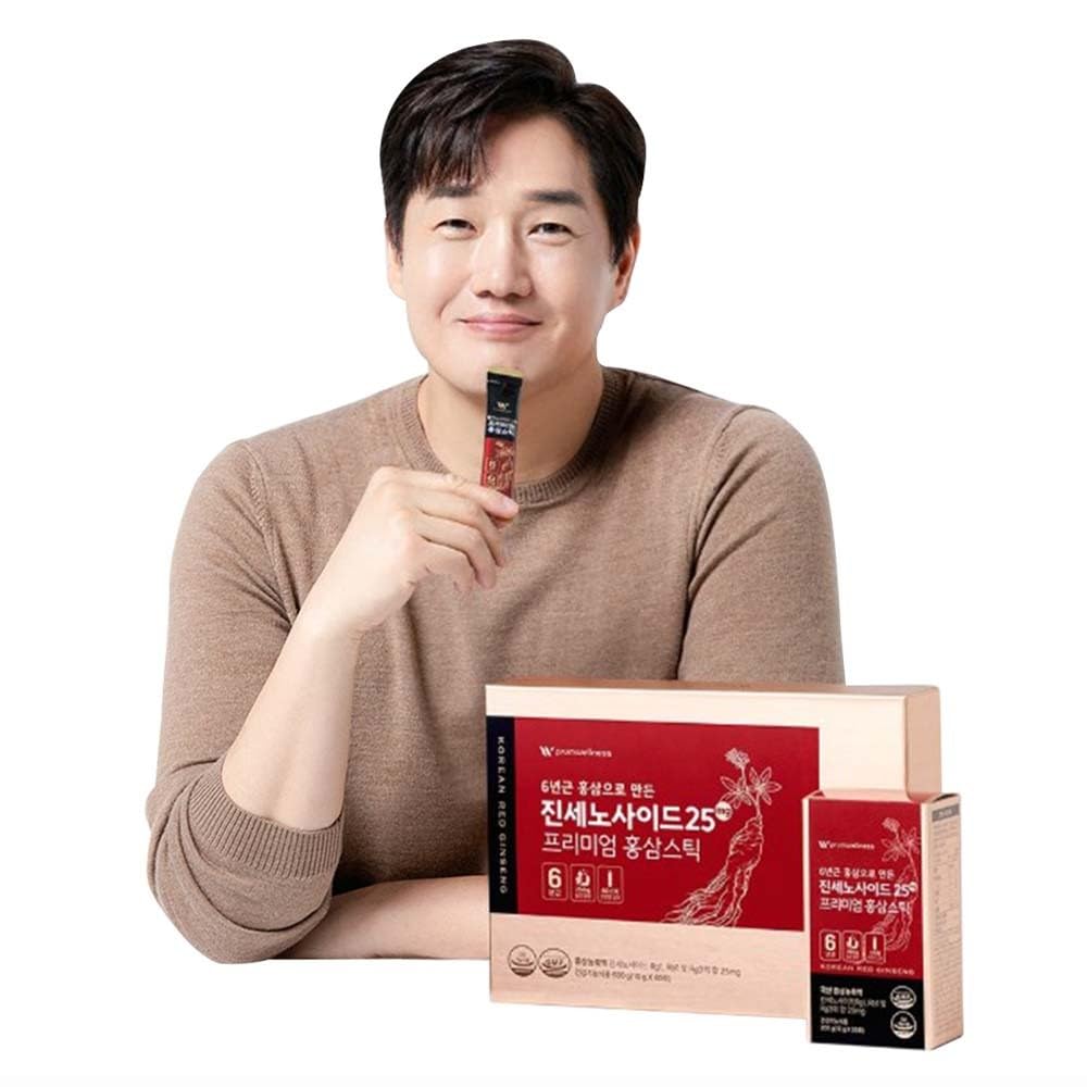 K- Herb Premium Korean Red Ginseng Sticks Liquid Portable Sticks with Korean Red Ginseng Extract No Preservatives (Ginsenoside 25mg 60P)