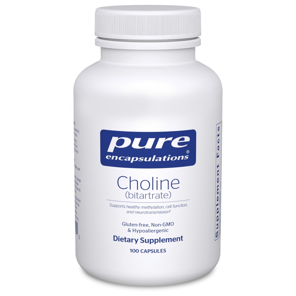 Čistá enkapsulace Cholin (Bitartate) - 275 mg Choline (Bitartate) - Podporuje methylaci, zdraví mozku a buněčné funkce * - Vysoce biologicky dostupné - Vegan & Non- GMO - 100 Kapsle