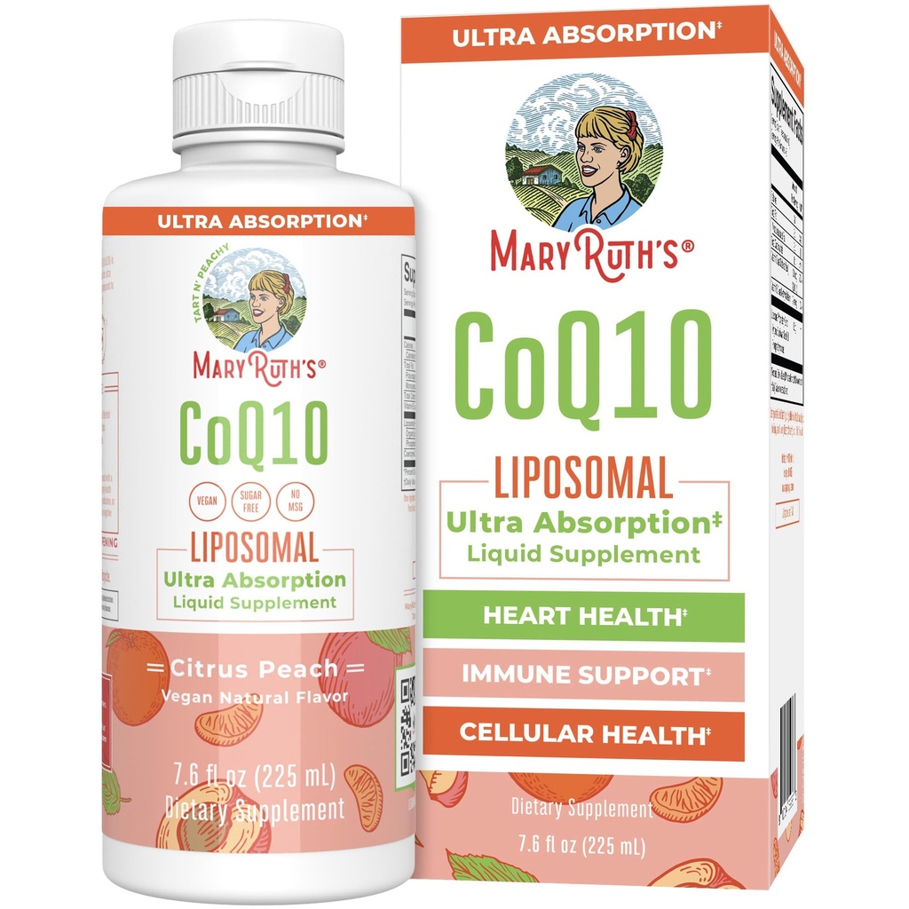 MaryRuth Organics Liquid Vitamin 124; Coenzym Q10 Heart Health for Mitochondrial Support and Imunitary System Ispañ124; Vegan Non- GMO PHLAS124; 7.6 Fl Oz GLAS124; 45 Servings