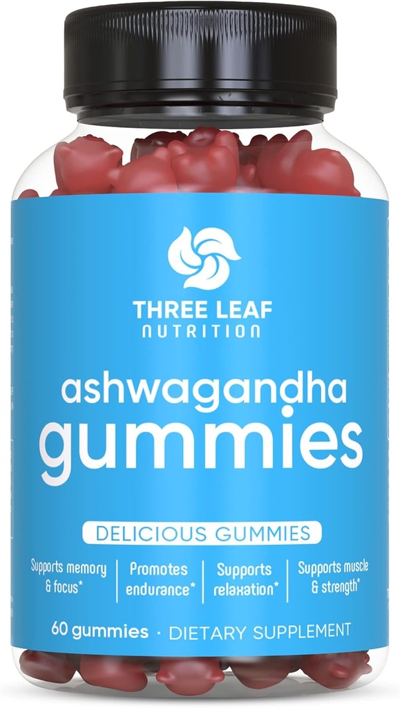 Ashwagandha Gummies for Men & Women - Ashwagandha Doplňky podporuje Focus, Memory, Calmness & Energy - Ashwagandha Extract Gummy - 60 Gummies