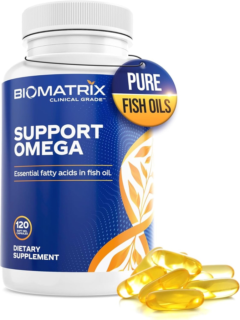 Podpora Omega (120 Gel kapsle) Omega 3 doplněk rybího oleje - kardiovaskulární, muskuloskeletální podpora