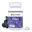 EZ Melts Zinek - doplněk pro imunitní, stravitelné a kožní zdravotní podporu - Non- GMO, Vegan & gluten- Free - Blueberry Blast - 60 Rozpustné tablety (60 Služeb)