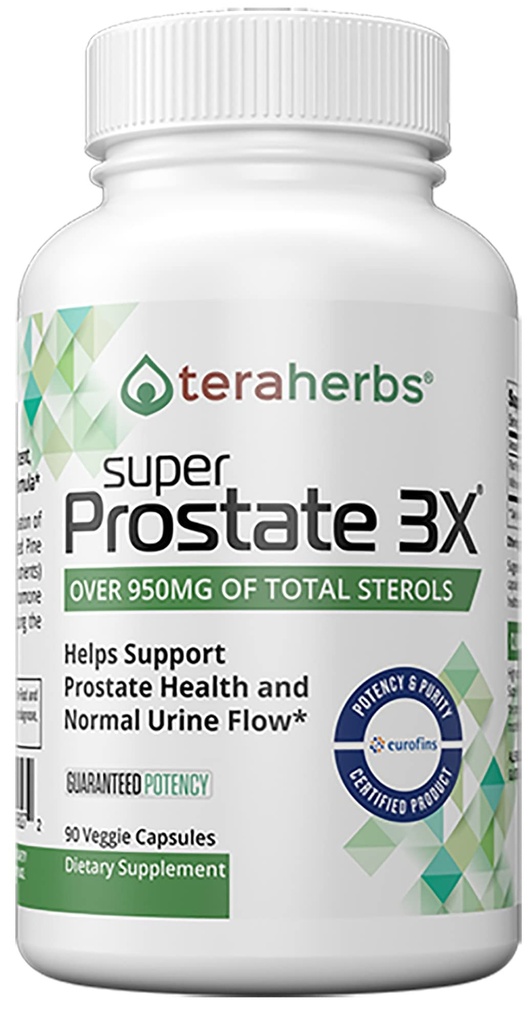 terabyliny Super Prostate 3X - Kontrola močového měchýře, a podpora pro zvětšení prostaty a časté močení - Prostatové doplňky pro muže - 90 Kapsle