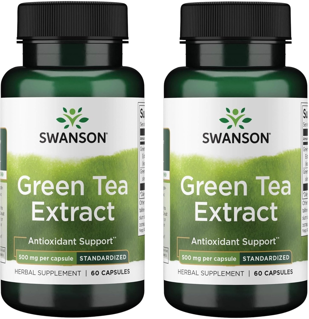 Swanson Green Tea Extract 500 miligramů 60 tobolek (2 balení)