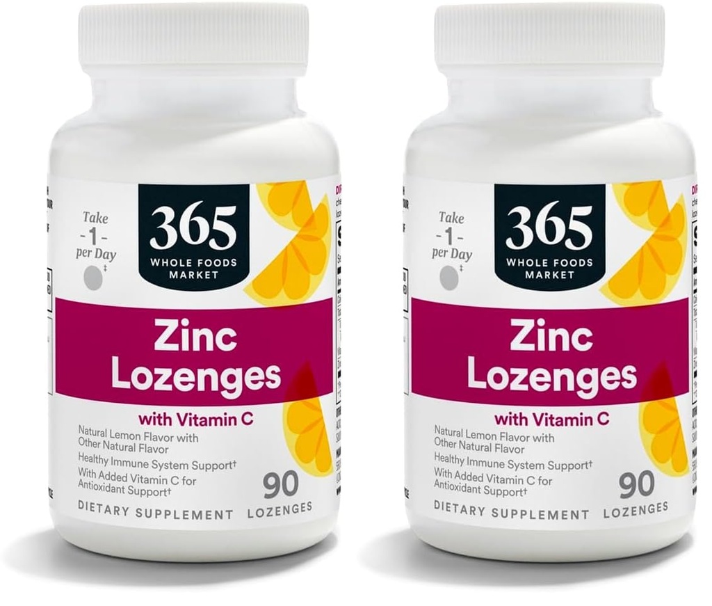 365 od Whole Foods Market, Lounceenges Zinek Vitamin C, 90 Počet (balení po 2)