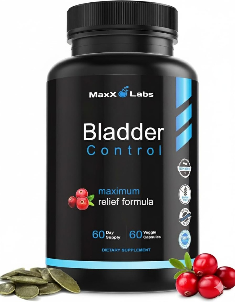 Doplněk k regulaci močového měchýře - Nadměrné kontrolní pilulky - Močová směs dýňového oleje, Cranberry Extract & Vitamin D3 - Infekční léčba močových cest pro ženy a muže - 60Ct