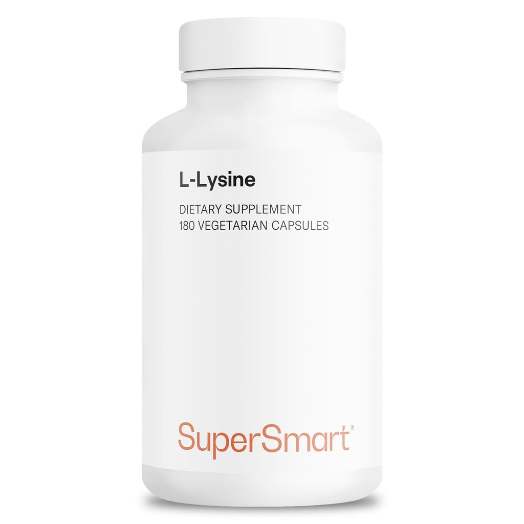 Supersmart - L- Lysin 6000mg denně (vysoká síla) - Essential Amin Acid Lysin dodatek 124; Non- GMO & gluten zdarma - 180 Vegetariánské kapsle