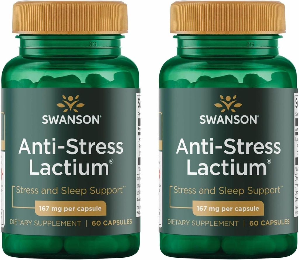 Swanson Dámské antistresové vzorce (Lactium) - Pomáhá proti stresu, podporuje relaxaci a spánkovou podporu - (60 kapslí, 167mg) 1 balení (2 balení)