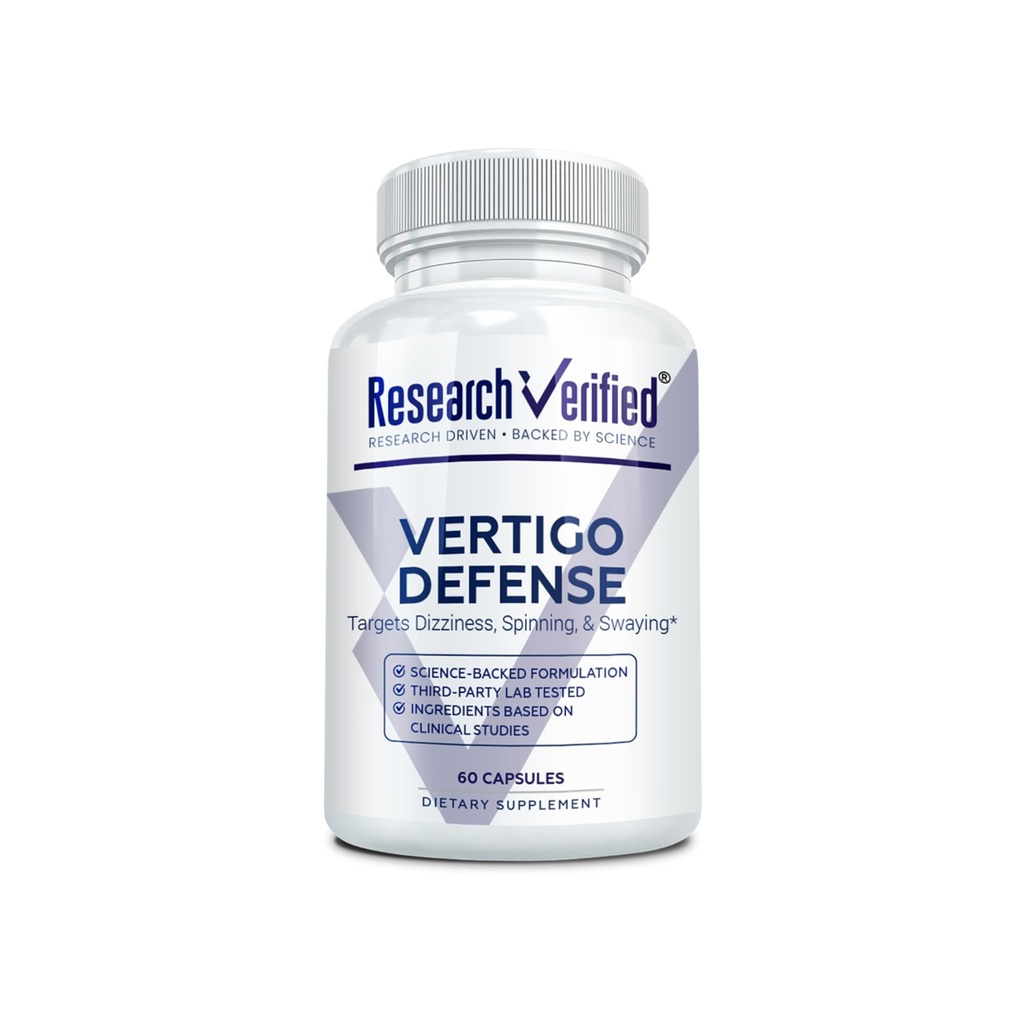 Výzkum ověřený Vertigo obrany - Soothe příznaky a podpora vnitřní ušní bilance - Vitamin D3, Ginger, Ginkgo Biloba, BioPerine - 60 Kapsle