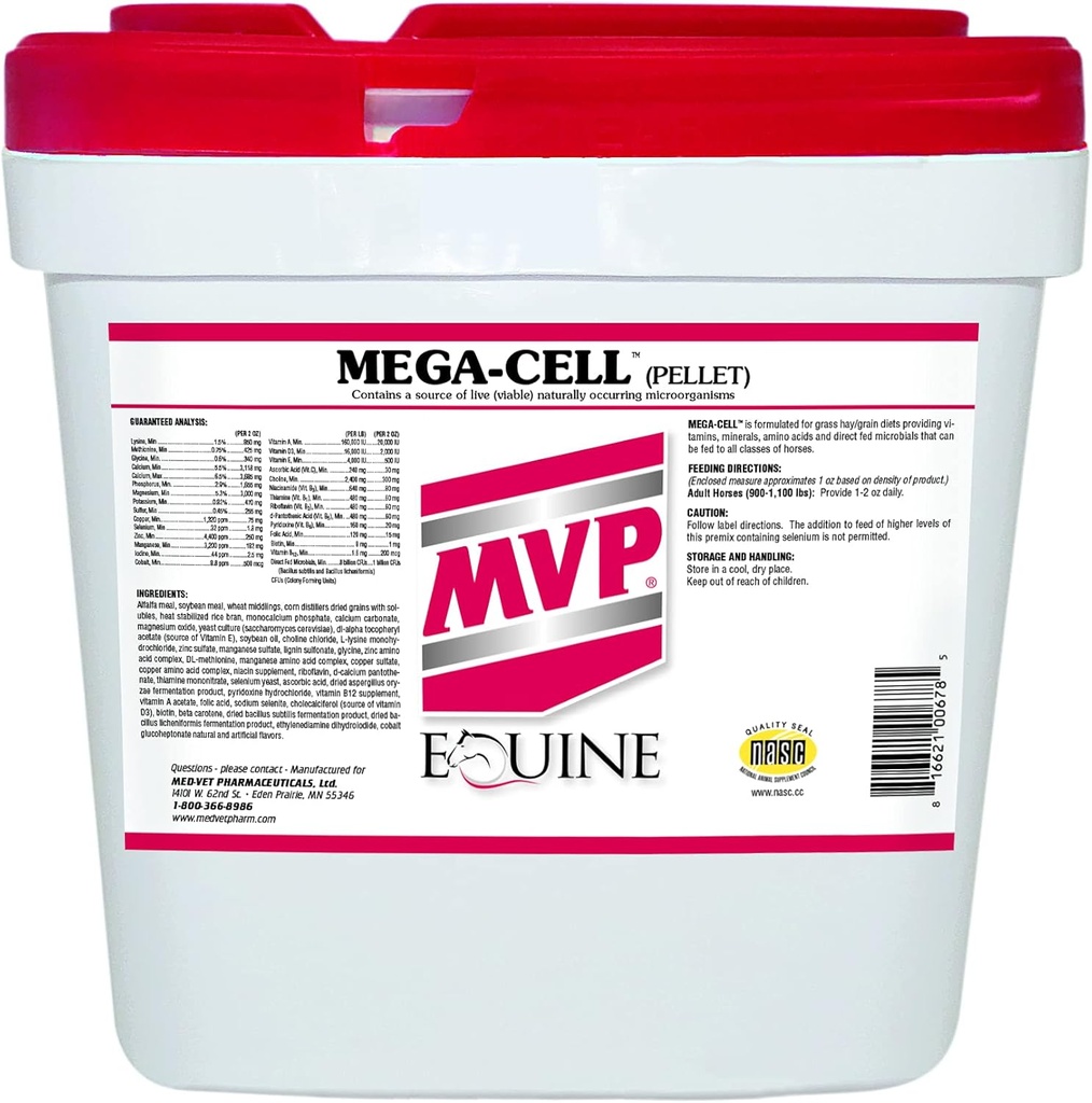 Megacelulární (35lb) vyvážená vitamínová a minerální podpora pro koně