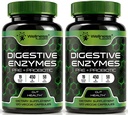 Digestivní enzymy s probiotiky a prebiotiky, 450mg, 5 miliard CFU - Čisté Super Digestion Kapsle - Digestivní enzymy pro ženy a muže Podpora Digestion & Gut Health - 120 Počet (balení po 2)