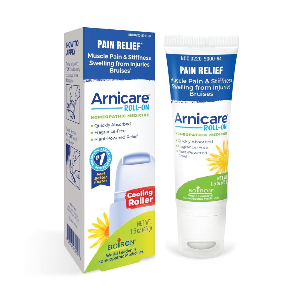 Boiron Arnicare Roll- On pro úlevu od bolesti kloubů, bolesti svalů, bolesti svalů, a otoky od pohmožděnin nebo zranění - Chladicí kov Roller a Fragrance- Free - 1.5 oz
