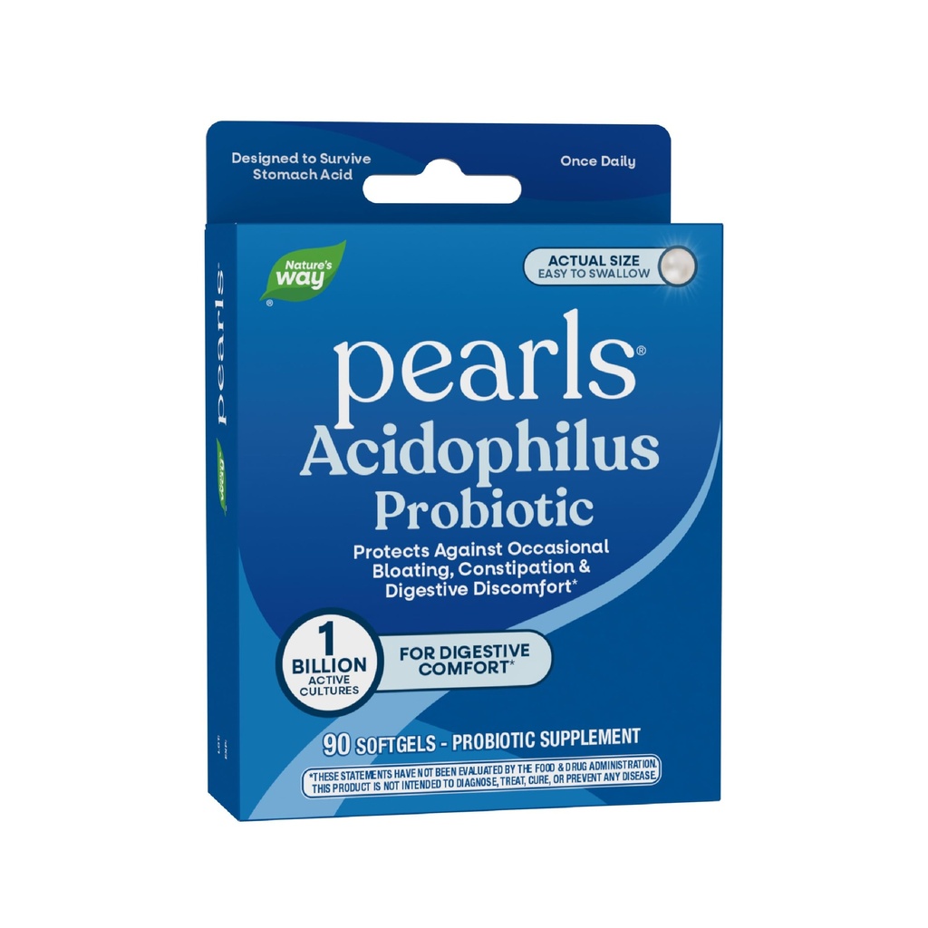 Cesty přírody Probiotické perly Acidophilus, podporuje stravovací rovnováhu & Gut zdraví, snížit příležitostnou zácpu a nafouknutí *, 1 Milion kultur, 90 Softgels