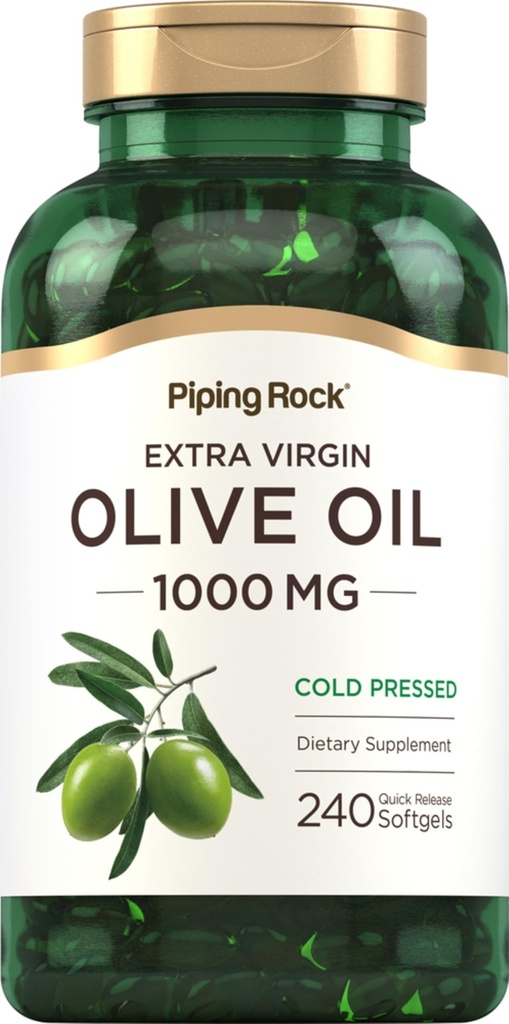 Piping Rock Olive Oil Softgel Kapsle 124; 1000mg PHARMAN 124; 240 pilulky PHARMAN 124; Organic Extra Virgin Cold Pressed Dodatek PHARMAN 124; Gluten Free, Non- GMO
