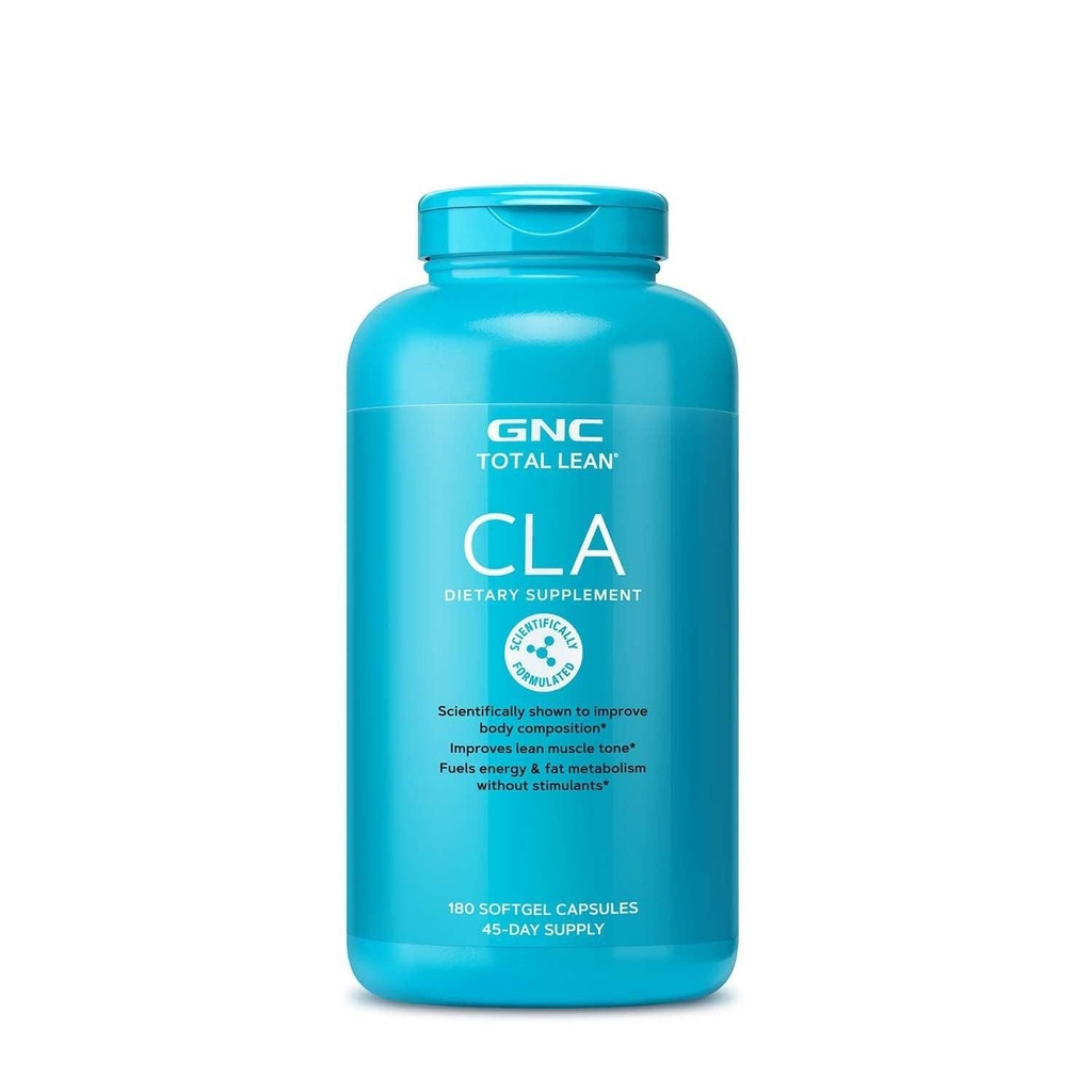 GNC Total Lean CLA, Zlepšit složení těla & Lean Muscle Tone, Fuels Fat Metabolismus & Energy Without Stimulants, Gluten Free, 180 Softgels