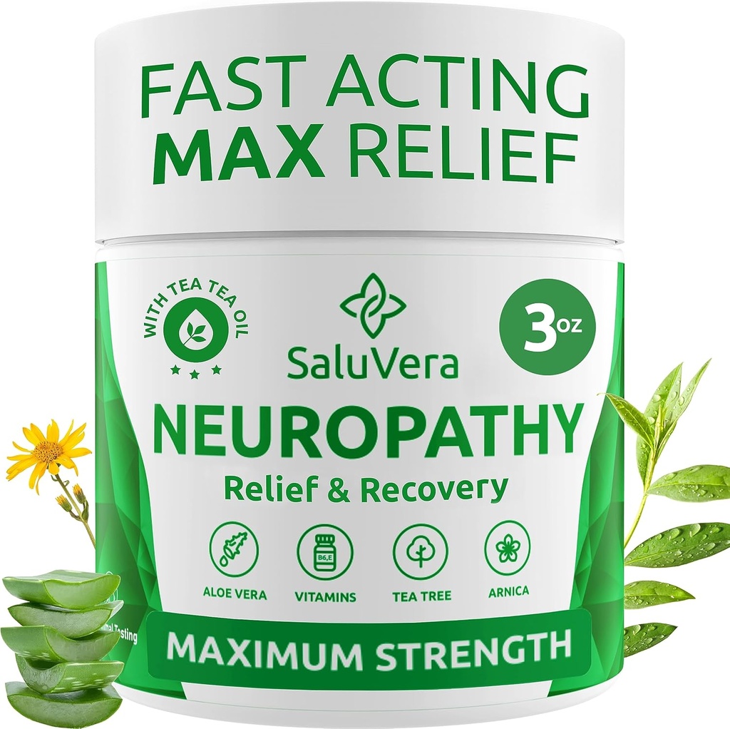 Neuropatie Pain Relief Cream - maximální síla Nerve Pain Reliever pro nohu, prsty, ruce, nohy s Aloe Vera, Arnica, MSM vitamin B6 a mentol pro Fast- acting Relief 3oz