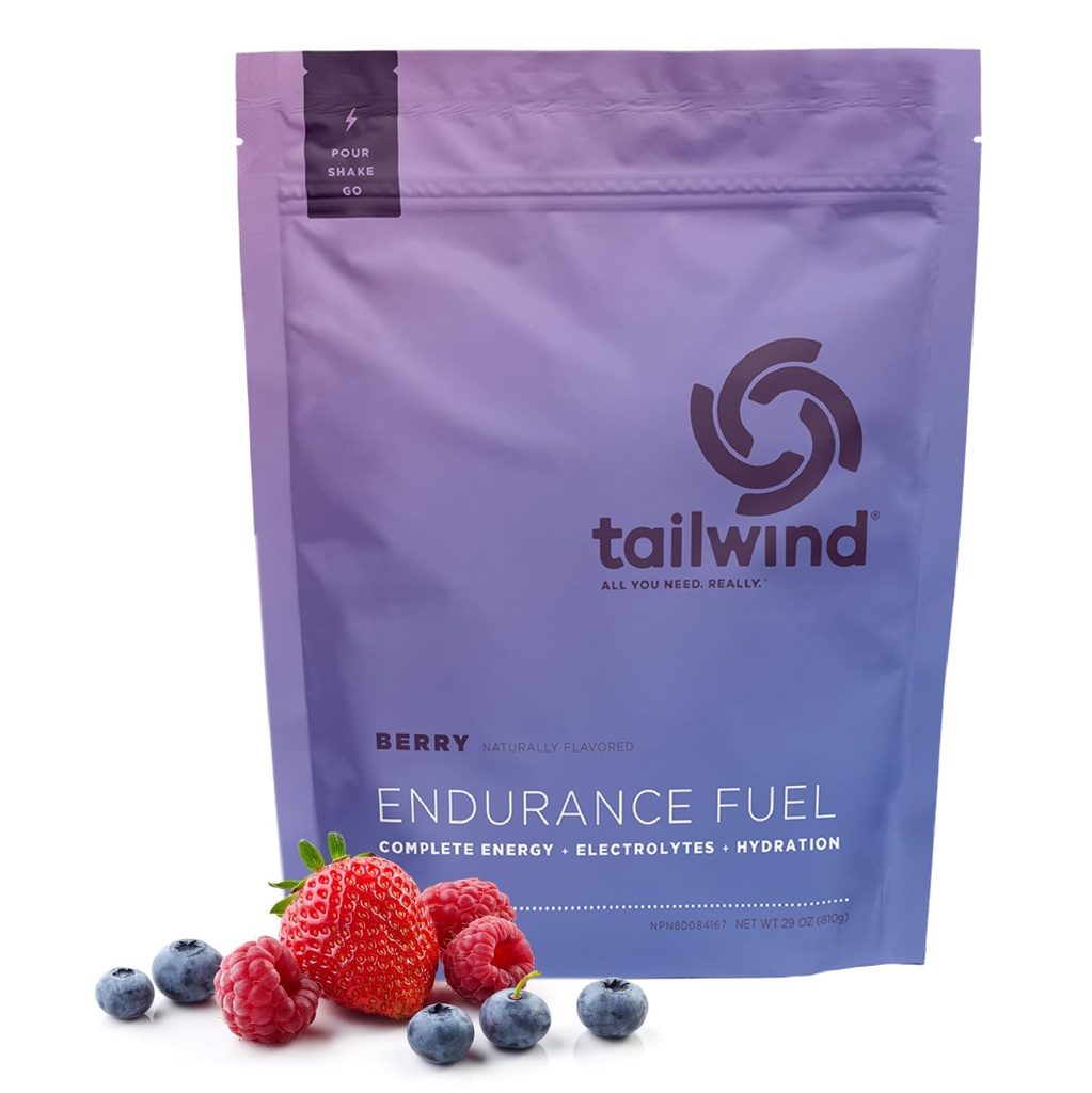 Tailwind Nutrition Endurance Palivo, Carbohydrát & Electrolyte Sports Drink Mix Powder, Gluten- Free, Vegan, Berry, 30 Služeb
