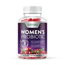 Postaven přírodou probiotika pro ženy Gummies 3 Miliony CFU, 6 Probiotické proužky s brusinkovým doplňkem, trávicí, imunitní, Vaginální a močové zdraví, Stabilní, 60 Gummy