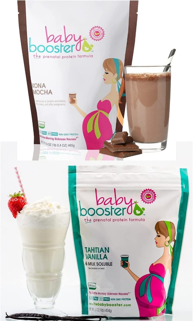 Baby Booster Prenatal Vitamin dodatek třesy, Kona Mocha a Tahitian Vanilla