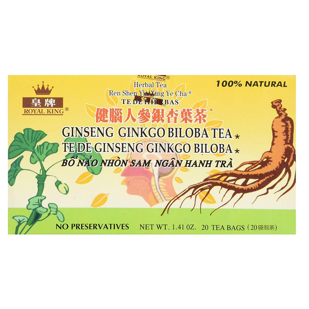 Královský král Ginseng Ginkgo Biloba čaj (20 čajových sáčků) - 3 box pack