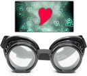 GlobX Black Heart Effect Difraction Goggles - Viz srdce - 3D holografické vize Edm Rave Outfit Steampunk kostýmy Cosplay hudební festival Essential