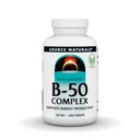 Zdroj Naturals B-50 Complex 50 mg B-Vitaminy pro podporu výroby energie - 250 tablet