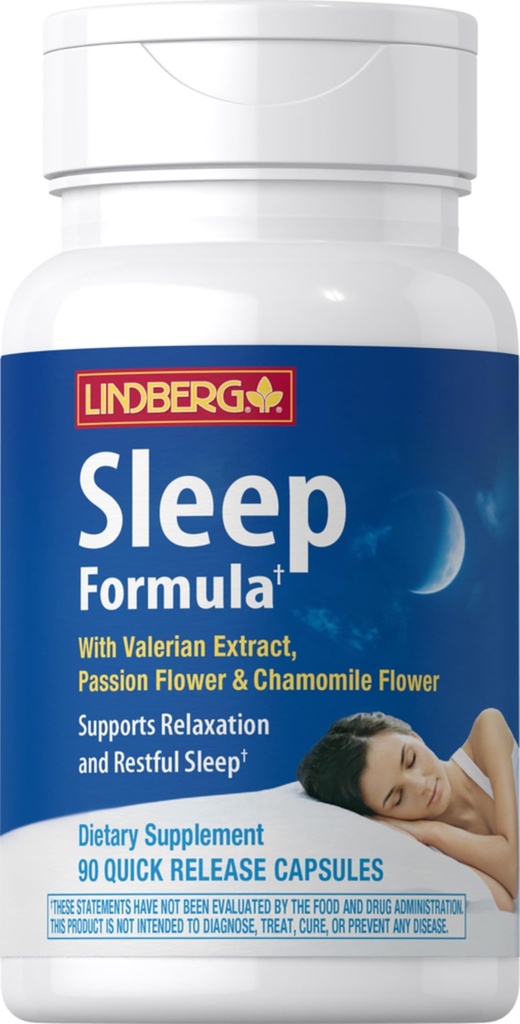 Lindberg Valerian Root Extract 124; 90 Kapsle 124; s Heřmánek a Vášeň květina 124; Komplexní dodatek 124; Non- GMO, gluten zdarma