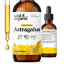 Wild & Organic Astragalus Tincture - Imunitate Support Drops w / Astragalus Root Extract - Bylinný dodatek pro Calmness & Relaxation - Vegan, Cukr & Alkohol Free - 2 fl oz