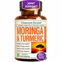 Moringa + Kurkumin dodatek pro společné zdraví, Gut Health, Energie a imunitní podpora - Celková wellness formule - Tumerický kurkumin s Black Pepper & Moringa Čisté kapsle - 60 Počet