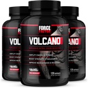 FORCE FACTOR Volcano Pre Workout Oxid dusnatý Booster doplněk pro muže s Creatine a L-Citrulline na pomoc zvýšit oxid dusičný, energie, Build Muscle & Zlepšit krevní tok, 120 Počet (balení 3)