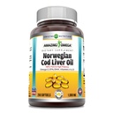 Úžasný Omega Norský Cod Jaterní olej 1000 Mg 250 Softgels 124; Lemon Flavor