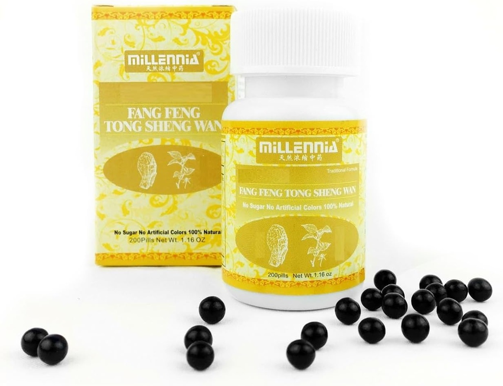 MILLENNIA Bylinné doplňky Pills - Fang Feng Tong Sheng Wan - 12 Láhev balení (200 pilulky / láhev)