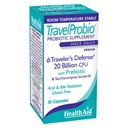 HealthAid TravelProbio 20 Billion CFU Probiotic - Saccharomyces boulardii + Prebiotic (FOS), Acid & Bile Agresivant - Jednou denně Vegan, Gluten cFU Free, Room Romp Stable - Travel Digestive Support