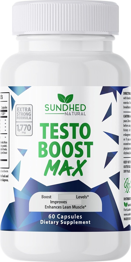 Testo Boost Max - Přírodní Stamina Booster pro muže - Opevněné přírodní energie, Stamina, a síla Booster