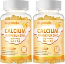 Vápník hořčík zinkové gumy s vitamínem D3 & K2 - vysoká potence zvýšené absorpce -120 pomerančové gumy ochucené
