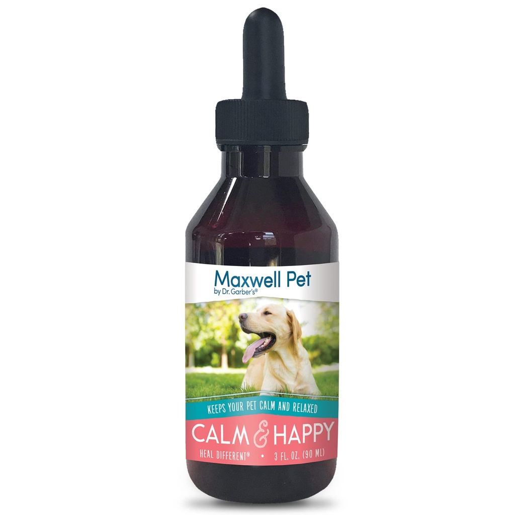 Maxwell Pet by Dr. Garber 's - klid a štěstí 124; Safe, All Natural, Gemmotherapy Remedy for Canine Use Your Dog 124; Stress & Anxiety Relief for Your Does Soothing, Calming Effect OF 124; 3 fl oz