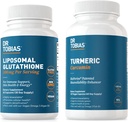 Dr. Tobias Turmeric Curcumin a Liposomal Glutathione - Podporuje společné zdraví, imunitní funkce a kožní vitalitu - Vegan, Non- GMO