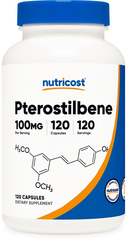 Nutricost Pterostilbene 100 mg, 120 tobolek - Non- GMO, bez glutenu