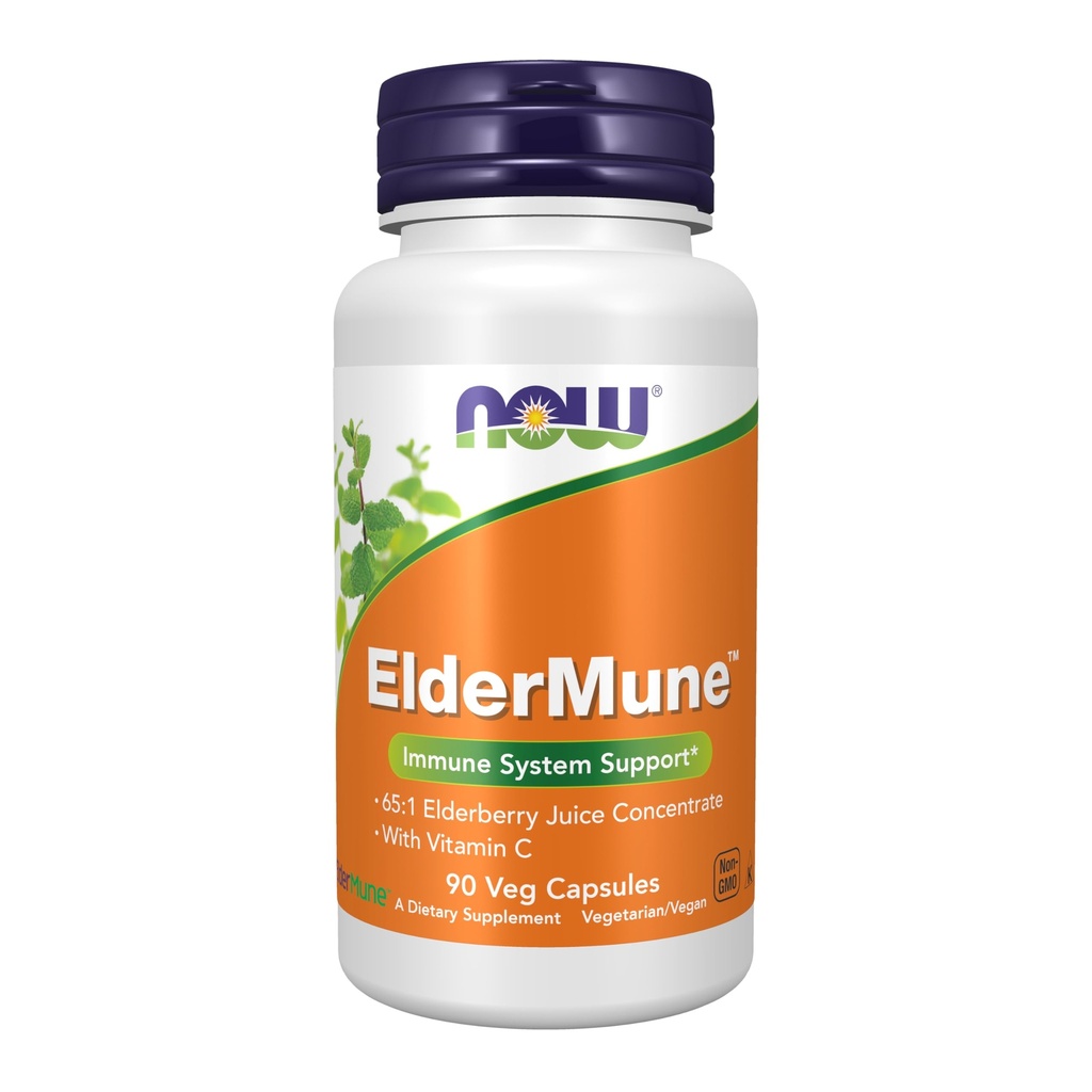 Nyní Potraviny doplňky, ElderMune 65: 1 Elderberry Juice Koncentrát s vitamínem C, Podpora imunitního systému, 90 Veg Kapsle