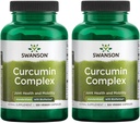 Swanson Curcumin Complex - Bylinný doplněk podporující společné zdraví, mobilitu a fyzickou funkci - Standardizovaný s BioPerine pro maximální absorpci - (120 Veggie Kapsle) (2 balení)