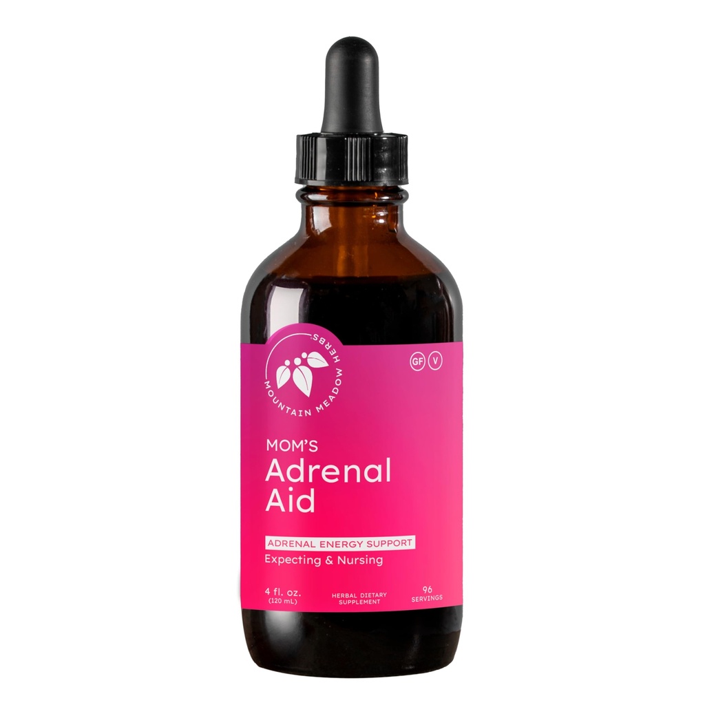Mountain Meadow Byliny Mama 's Adrenal Aid - Liquid Bylinný dodatek, Přírodní Adrenal Podpora žen, Bezpečné pro očekávání a ošetřovatelské matky, zvyšuje energii, snižuje únavu a podporuje Hormon Balance 4oz