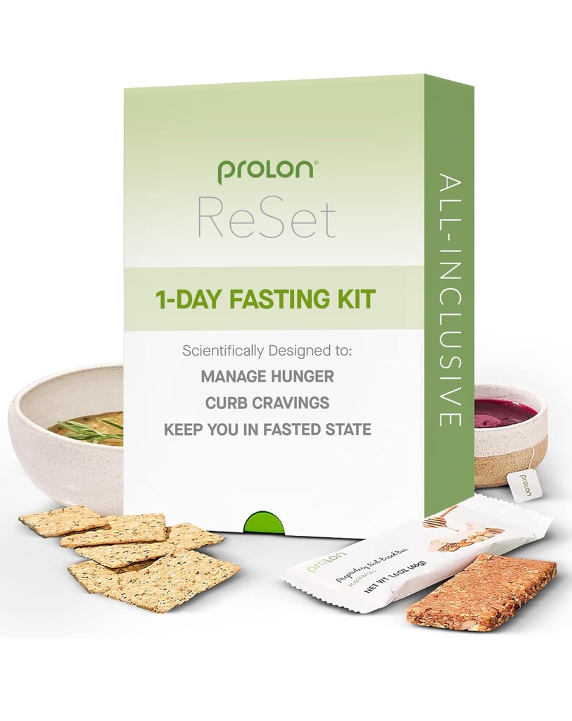 Prolon 1- Day Reset Fasting Kit 124; Rychlý s jídlem 124; Podporuje zdravé stárnutí & Weight Management 124; Low- Calorie, Plant- Based Meals & Snacks 124; Vyvinuto tak, aby se nezlomily vaše rychlé (1- Day Kit)