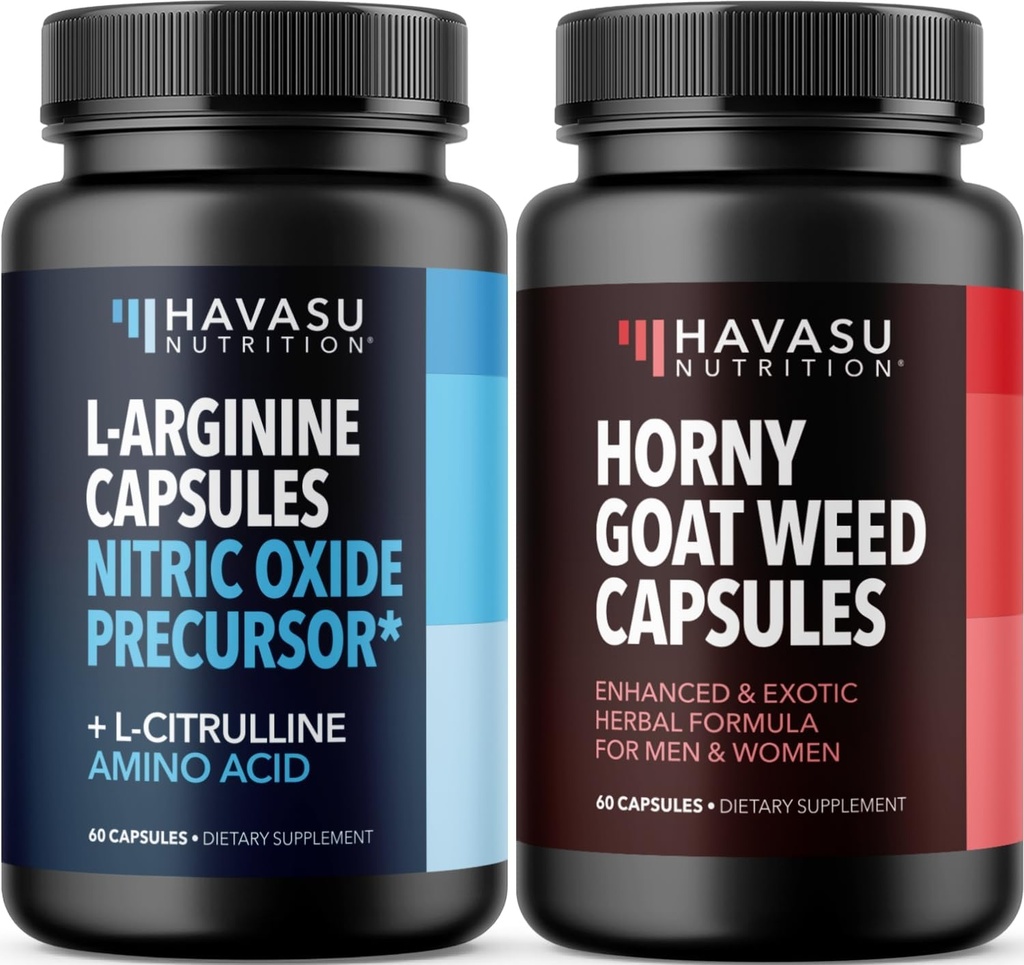 HATASU NUTRITION Horny Kozí Tráva Kapsle (30 Servings) & L Arginine L Citrulline Dodatek (30 Servings)